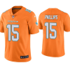 Men's Miami Dolphins #15 Jaelan Phillips Orange NFL 2021 Vapor Untouchable Limited Stitched Jersey  - Custom Name