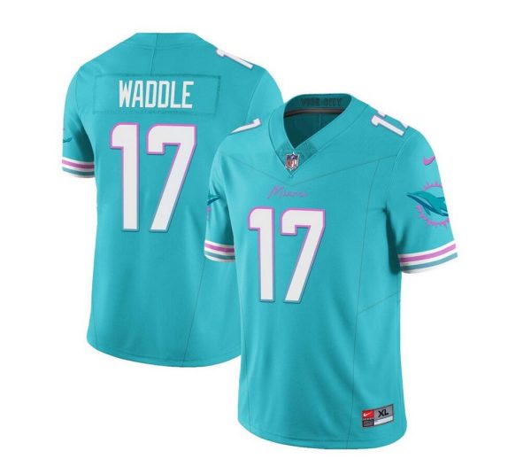 Men's Miami Dolphins #17 Jaylen Waddle Aqua 2023 F.U.S.E Vapor Limited Stitched Football Jersey  - Custom Name
