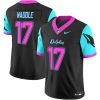 Men's Miami Dolphins #17 Jaylen Waddle Black F.U.S.E. Miami Vice Vapor Limited Stitched Football Jersey  - Custom Name