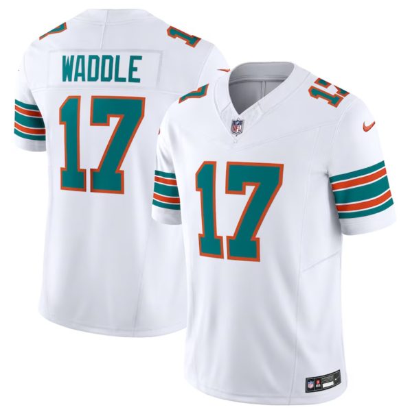 Men's Miami Dolphins #17 Jaylen Waddle White 2023 F.U.S.E Alternate Vapor Limited Stitched Football Jersey - Custom Name