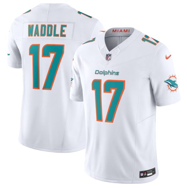 Men's Miami Dolphins #17 Jaylen Waddle White 2023 F.U.S.E Vapor Limited Stitched Football Jersey - Custom Name