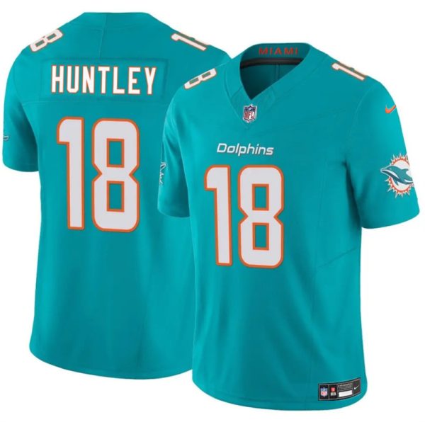 Men's Miami Dolphins #18 Tyler Huntley Aqua 2024 F.U.S.E Vapor Limited Stitched Football Jersey - Custom Name