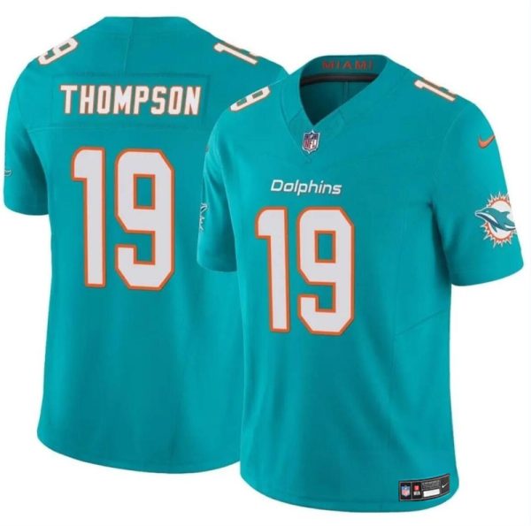 Men's Miami Dolphins #19 Skylar Thompson Aqua 2024 F.U.S.E Vapor Limited Stitched Football Jersey  - Custom Name
