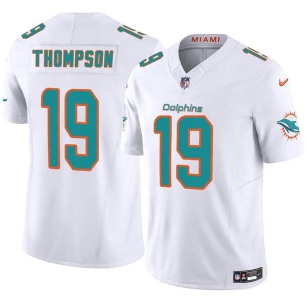 Men's Miami Dolphins #19 Skylar Thompson White 2024 F.U.S.E Vapor Limited Stitched Football Jersey - Custom Name