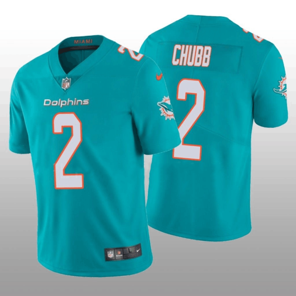 Men's Miami Dolphins #2 Bradley Chubb 2022 Aqua Vapor Untouchable Limited Stitched Jersey - Custom Name