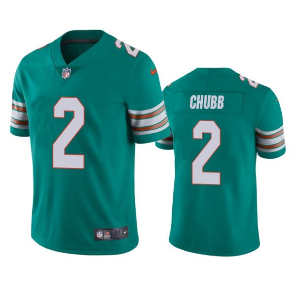 Men's Miami Dolphins #2 Bradley Chubb Aqua Color Rush Limited Stitched Football Jersey - Custom Name