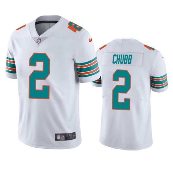 Men's Miami Dolphins #2 Bradley Chubb White Color Rush Limited Stitched Football Jersey  - Custom Name