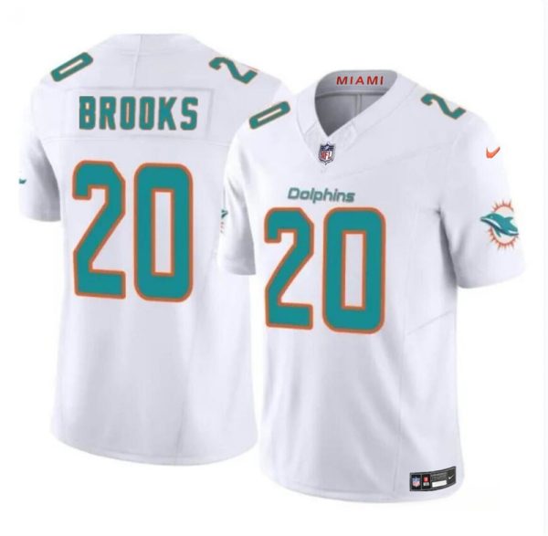 Men's Miami Dolphins #20 Jordyn Brooks White 2024 F.U.S.E Vapor Limited Stitched Football Jersey  - Custom Name