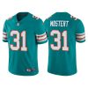 Men's Miami Dolphins #31 Raheem Mostert Aqua Color Rush Limited Stitched Football Jersey  - Custom Name