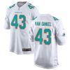 Men's Miami Dolphins #43 Andrew Van Ginkel White Stitched Football Jersey - Custom Name