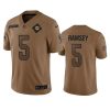 Men's Miami Dolphins #5 Jalen Ramsey 2023 Brown Salute To Service Limited Stitched Football Jersey - Custom Name
