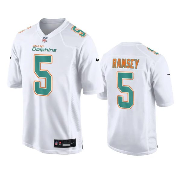 Men's Miami Dolphins #5 Jalen Ramsey White Fashion Vapor Untouchable Stitched Football Jersey  - Custom Name