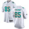 Men's Miami Dolphins #85 River Cracraft White Stitched Game Jersey - Custom Name