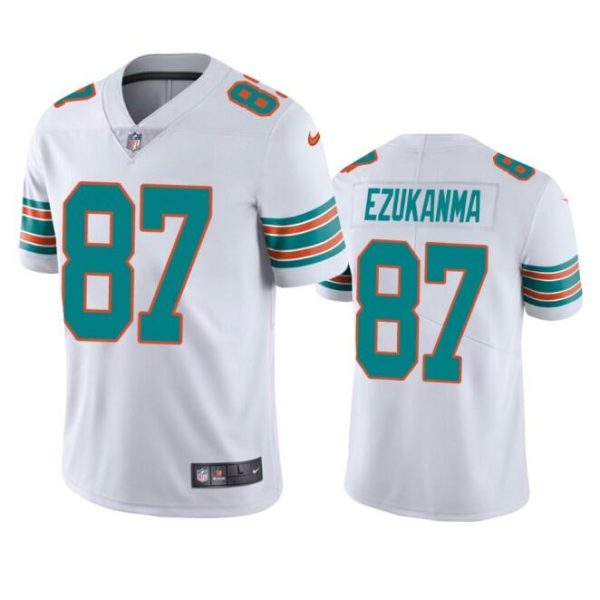 Men's Miami Dolphins #87 Erik Ezukanma White Color Rush Limited Stitched Football Jersey - Custom Name
