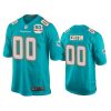 Men's Miami Dolphins ACTIVE PLAYER Custom Aqua With 50th Perfect Season Patch Stitched Game Jersey - Custom Name