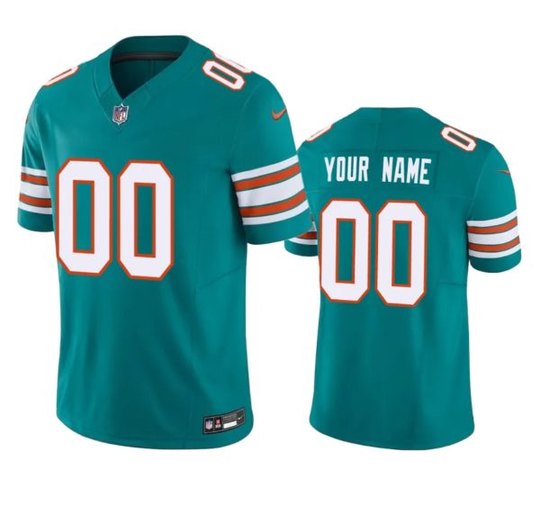 Men's Miami Dolphins Active Player Custom Aqua 2023 F.U.S.E Vapor Untouchable Limited Stitched Football Jersey  - Custom Name