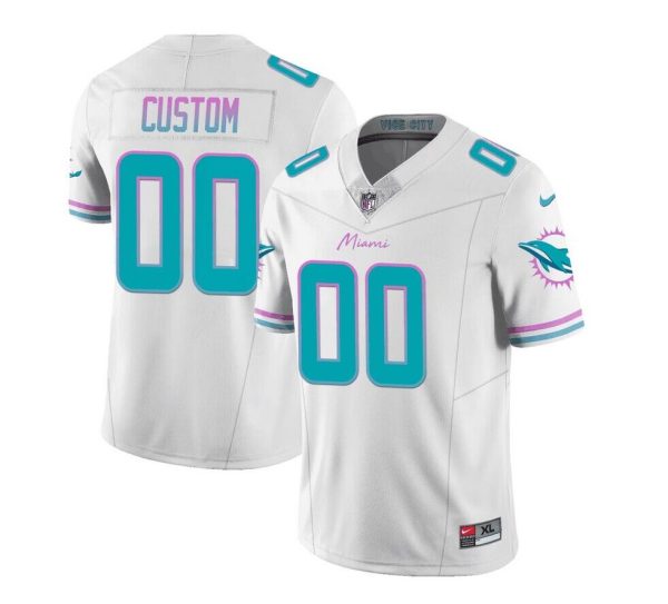 Men's Miami Dolphins Active Player Custom White 2023 F.U.S.E Alternate Vapor Limited Stitched Football Jersey  - Custom Name