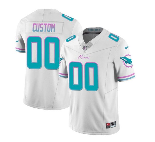 Men's Miami Dolphins Active Player Custom White 2023 F.U.S.E Vapor Limited Stitched Football Jersey - Custom Name