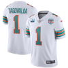 Men's Miami Dolphins Customized White With 1-Star C Patch 50th Perfect Season Patch Stitched Jersey  - Custom Name