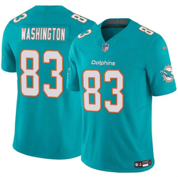 Men's Miami Dolphins V83 Malik Washington White 2024 F.U.S.E Vapor Limited Stitched Football Jersey  - Custom Name