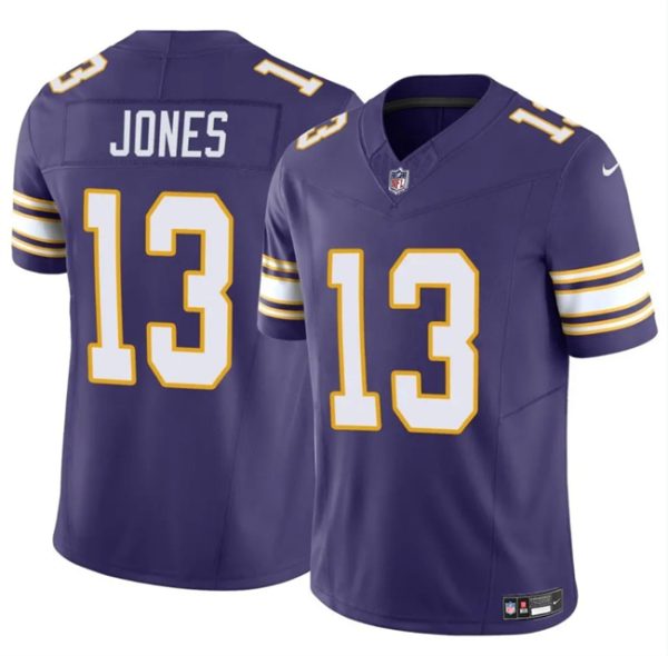 Men's Minnesota Vikings #13 Daniel Jones Purple 2023 F.U.S.E. Throwback Vapor Untouchable Limited Stitched Jersey - Custom Name