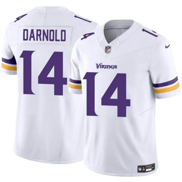 Men's Minnesota Vikings #14 Sam Darnold White 2024 F.U.S.E. Vapor Untouchable Limited Stitched Jersey - Custom Name