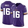 Men's Minnesota Vikings #16 Jaren Hall Purple 2023 F.U.S.E. Vapor Untouchable Limited Stitched Jersey  - Custom Name