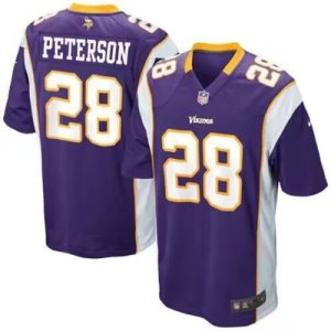 Men's Minnesota Vikings #28 Adrian Peterson Purple Stitched Jersey  - Custom Name