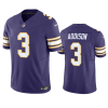 Men's Minnesota Vikings #3 Jordan Addison Purple 2023 F.U.S.E. Vapor Untouchable Limited Stitched Jersey - Custom Name