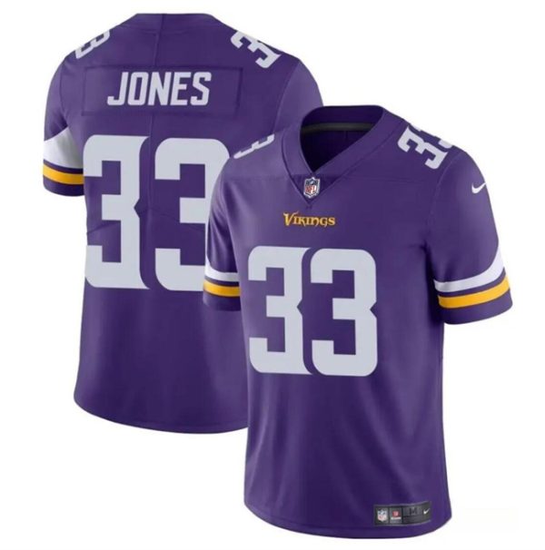 Men's Minnesota Vikings #33 Aaron Jones Purple Vapor Untouchable Limited Stitched Jersey  - Custom Name