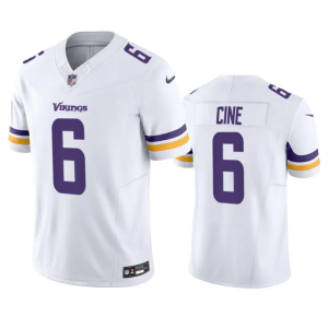 Men's Minnesota Vikings #6 Lewis Cine White 2023 F.U.S.E. Vapor Untouchable Stitched Jersey  - Custom Name