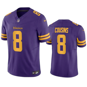 Men's Minnesota Vikings #8 Kirk Cousins Purple 2023 F.U.S.E. Color Rush Stitched Jersey - Custom Name