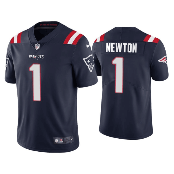Men's New England Patriots #1 Cam Newton 2020 Navy Vapor Untouchable Limited Stitched NFL Jersey - Custom Name