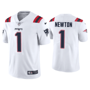 Men's New England Patriots #1 Cam Newton 2020 White Vapor Untouchable Limited Stitched NFL Jersey - Custom Name