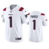 Men's New England Patriots #1 DeVante Parker White Vapor Untouchable Limited Stitched Jersey - Custom Name