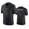 Men's New England Patriots #3 Jabrill Peppers Black Reflective Limited Stitched Football Jersey - Custom Name