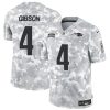 Men's New England Patriots #4 Antonio Gibson 2024 F.U.S.E Arctic Camo Salute to Service Limited Stitched Jersey - Custom Name
