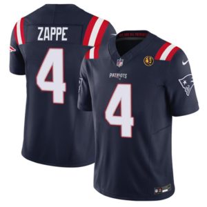 Men's New England Patriots #4 Bailey Zappe Navy 2023 F.U.S.E. With John Madden Patch Vapor Limited Stitched Football Jersey - Custom Name