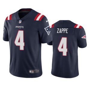 Men's New England Patriots #4 Bailey Zappe Navy Vapor Untouchable Limited Stitched Jersey - Custom Name