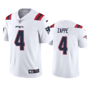 Men's New England Patriots #4 Bailey Zappe White Vapor Untouchable Limited Stitched Jersey - Custom Name