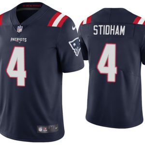 Men's New England Patriots #4 Jarrett Stidham 2020 Navy Vapor Untouchable Limited Stitched NFL Jersey - Custom Name