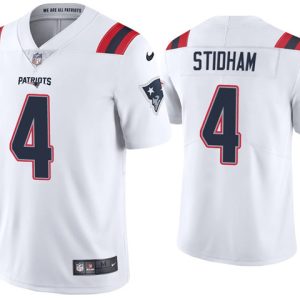 Men's New England Patriots #4 Jarrett Stidham 2020 White Vapor Untouchable Limited Stitched NFL Jersey - Custom Name