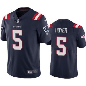Men's New England Patriots #5 Brian Hoyer 2020 Navy Vapor Untouchable Limited Stitched NFL Jersey - Custom Name