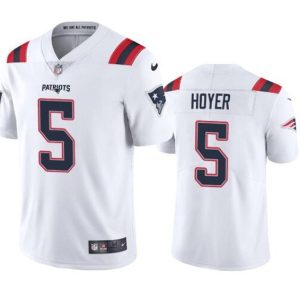 Men's New England Patriots #5 Brian Hoyer 2020 White Vapor Untouchable Limited Stitched NFL Jersey - Custom Name