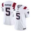 Men's New England Patriots #5 Jabrill Peppers White F.U.S.E. With 3-Star C Patch Vapor Limited Stitched Football Jersey - Custom Name