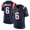 Men's New England Patriots #6 Christian Gonzalez Navy 2023 F.U.S.E. Vapor Limited Stitched Football Jersey - Custom Name