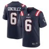 Men's New England Patriots #6 Christian Gonzalez Navy Stitched Game Jersey - Custom Name