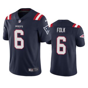 Men's New England Patriots #6 Nick Folk Navy Vapor Untouchable Limited Stitched Jersey - Custom Name