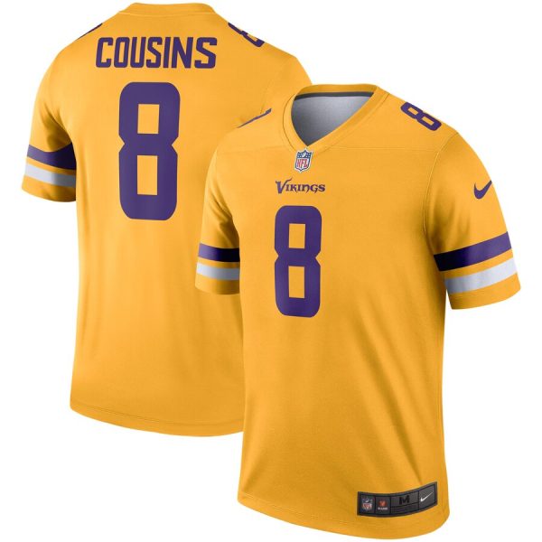 Minnesota Vikings #8 Kirk Cousins Nike Inverted Legend Jersey Gold  - Custom Name