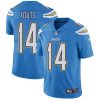 Nike Chargers #14 Dan Fouts Electric Blue Alternate Men's Stitched NFL Vapor Untouchable Limited Jersey - Custom Name